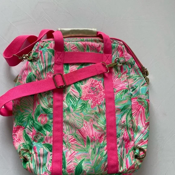 Lilly Pulitzer Pink & Green Floral Cooler Backpack - Picture 5 of 7